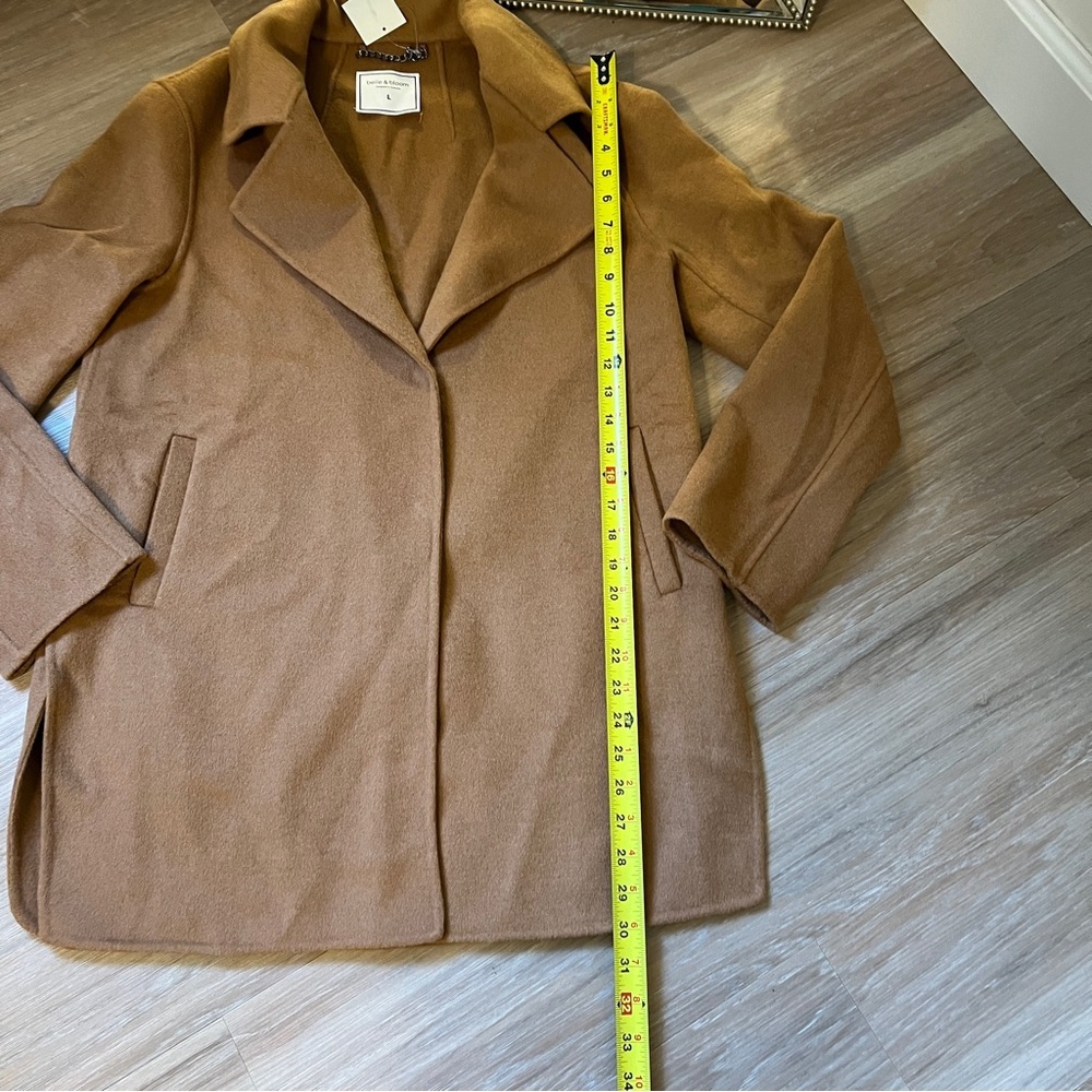 Belle & Bloom Ex-Boyfriend Wool Blend Oversized Jacket Camel Large brown coat - Picture 9 of 11